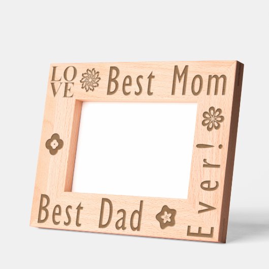 エレガントフローラ、「愛」、お母さ最高のんと最高のパパ レーザー彫刻フレーム (左)