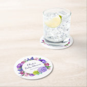 エレガントフローラ |水彩赤ちゃんシャワー ラウンドペーパーコースター (インサイチュ)