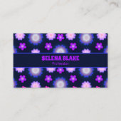 エレガントフローラ | 紫の青の植物模様 名刺 (正面)