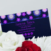 エレガントフローラ | 紫の青の植物模様 名刺