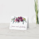 エレガントフローラ |紫ピンク折り畳みノートカード ノートカード (正面)