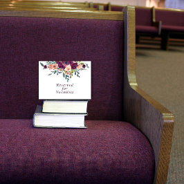 エレガントフローラ |紫色のピンクの予約サイン ノートカード