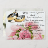 エレガントフローラ、結婚のバンド招待状 招待状 (正面/裏面)