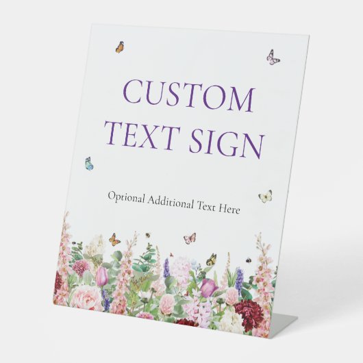 エレガントフローラ&蝶ブライダルシャワー 台座サイン (正面)