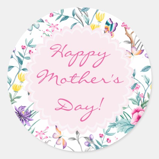 エレガントフローラ&蝶マザーズデイ ラウンドシール (正面)