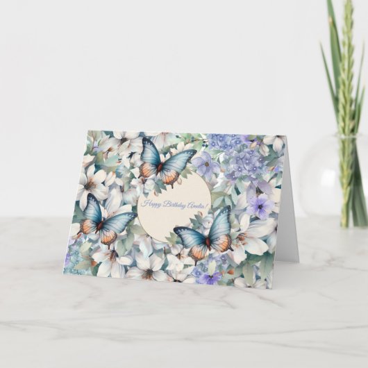 エレガントフローラ&蝶誕生日カード シーズンカード (正面)