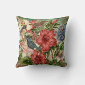 エレガントフローラ、鳥、トリ華美ム装飾用クッション クッション (裏面)