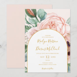 エレガントフローラ | Pastel カジュアル Arch結婚s 招待状