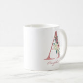 エレガントフローラAピンクとアイボリーの花束 コーヒーマグカップ (正面右)