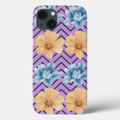 エレガントフローラiPhone 13ケース – 紫の背景 Case-Mate iPhoneケース (裏面)