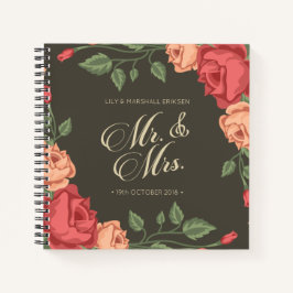 エレガントフローラMr. & Mrs. 結婚 Guestbook Notebook ノートブック