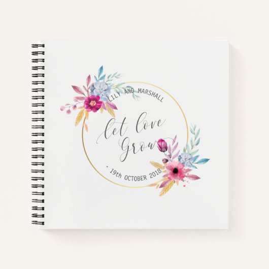 エレガントフローラMr. & Mrs. 結婚 Guestbook Notebook ノートブック (正面)