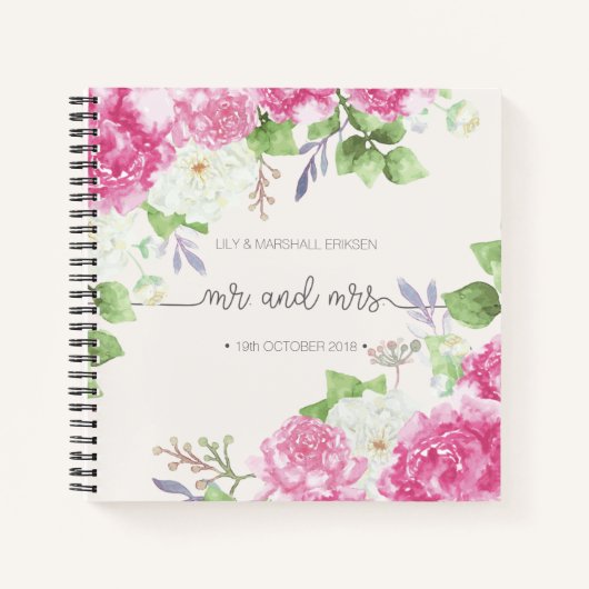 エレガントフローラMr. & Mrs. 結婚 Guestbook Notebook ノートブック (正面)