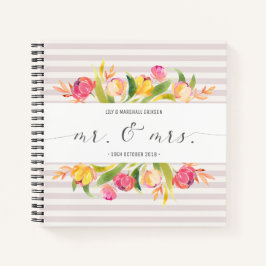 エレガントフローラMr. & Mrs. 結婚 Guestbook Notebook ノートブック