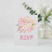 エレガントフローラRSVPカードSweet sixteen誕生日 出欠カード (スタンド正面)