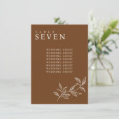 エレガントフローラRustの結婚座席表カード 招待状 (スタンド正面)