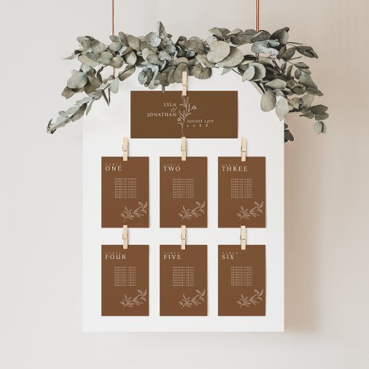 エレガントフローラRustの結婚座席表カード 招待状