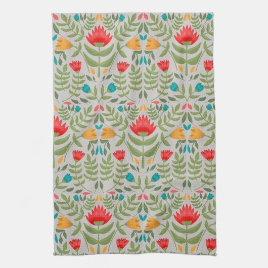 エレガントフローラTableauスタイル キッチンタオル (縦)