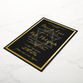 エレガントブスタイリッシュロモダンバー(ユダヤ教の)バル・ミツバー金ゴールド 箔招待状 (回転した状態)