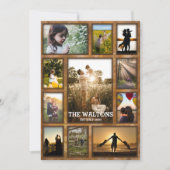 エレガントブフェイクロンズ枠ファミリー写真コラージュ カード (正面)