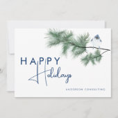 エレガントブモダンルーバードハッピーホリデーズビジネス シーズンカード (正面)