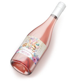 エレガントブライダルカスタムブルンチピンク金ゴールドグリッター スパークリングワインラベル