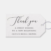 エレガントブライダルシャワーありがとう | ミニマルな賛成 ギフトタグ (正面(横))