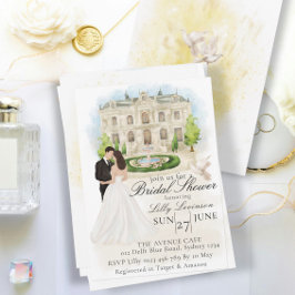 エレガントブライダルシャワーと新郎会場 招待状