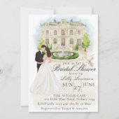 エレガントブライダルシャワーと新郎会場 招待状 (正面)