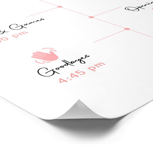 エレガントブライダルシャワーのタイムライン記号 ポスター (角)