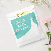 エレガントブライダルシャワーの好意バッグターコイズ フェイバーバッグ (封をした状態)