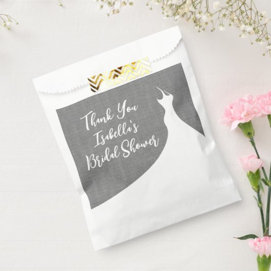 エレガントブライダルシャワーの好意バッグ灰色のリネン フェイバーバッグ (封をした状態)