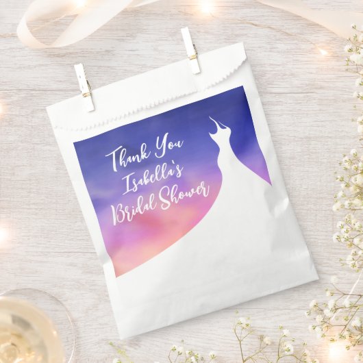 エレガントブライダルシャワーの好意バッグ紫の水色 フェイバーバッグ (クリップ留めされた状態)