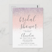 エレガントブライダルシャワーオフェイクンブレグリッターピンク ポストカード (正面/裏面)