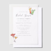 エレガントブライダルシャワーカクテルパーティー ベラム紙招待状 (オフセット)