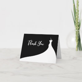 エレガントブライダルシャワーサンキューブラック サンキューカード