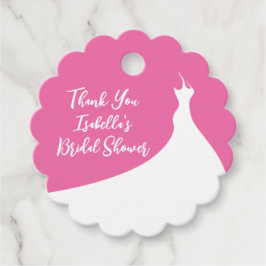 エレガントブライダルシャワーサンキュー明るい赤紫色メッセージカード フェイバータグ