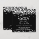 エレガントブライダルシャワーシルバーライト 招待状 (正面/裏面)