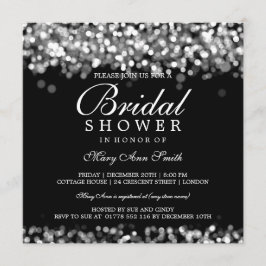 エレガントブライダルシャワーシルバーライト 招待状