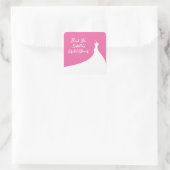 エレガントブライダルシャワーシール明るい赤紫色 スクエアシール (バッグ)