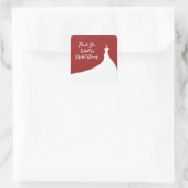 エレガントブライダルシャワーシール赤 スクエアシール (バッグ)