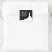 エレガントブライダルシャワーシール黒 スクエアシール (バッグ)