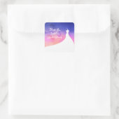 エレガントブライダルシャワーステッカー紫色の水色 スクエアシール (バッグ)