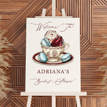 エレガントブライダルシャワーティーパーティーウェルカムサイン