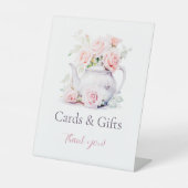 エレガントブライダルシャワーティーパーティーカードとギフト 台座サイン (正面)