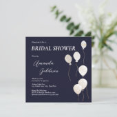 エレガントブライダルシャワーネイビーホワイト 招待状 (スタンド正面)