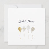 エレガントブライダルシャワーネイビーホワイト 招待状 (裏面)