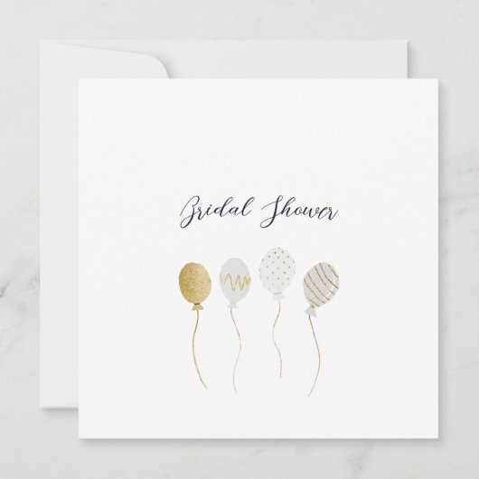 エレガントブライダルシャワーネイビーホワイト 招待状 (裏面)