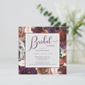 エレガントブライダルシャワーパープルフローラ招待状 (スタンド正面)