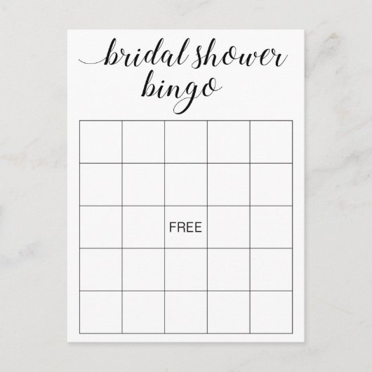 エレガントブライダルシャワービンゴカードゲーム葉書 インビテーションポストカード (正面)